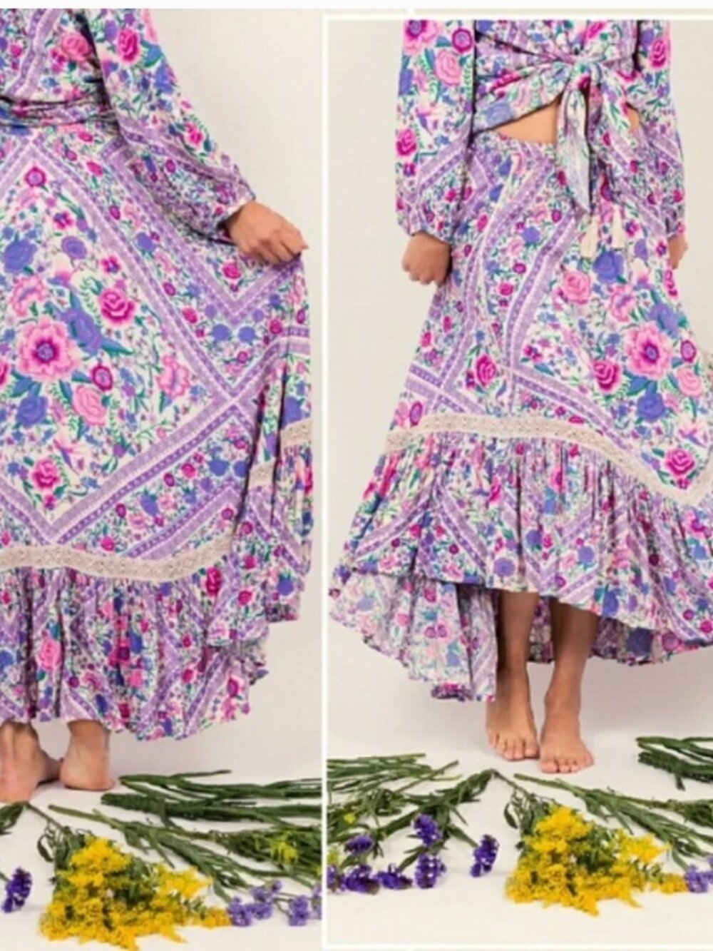 Spell & The Gypsy Babushka Kerchief Skirt Wildflower Lavender NWOT Rare